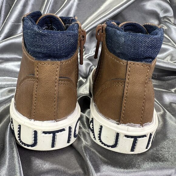 Nautica Palar Toddler’s 5 Chukka Boots  Dress Lace Up Zipper Ankle Tan Fall - Picture 8 of 16